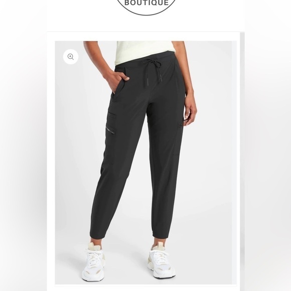 Athleta-4 -black-venture pants/joggers. Semi fitted, lightweight, breathable. - Picture 1 of 16